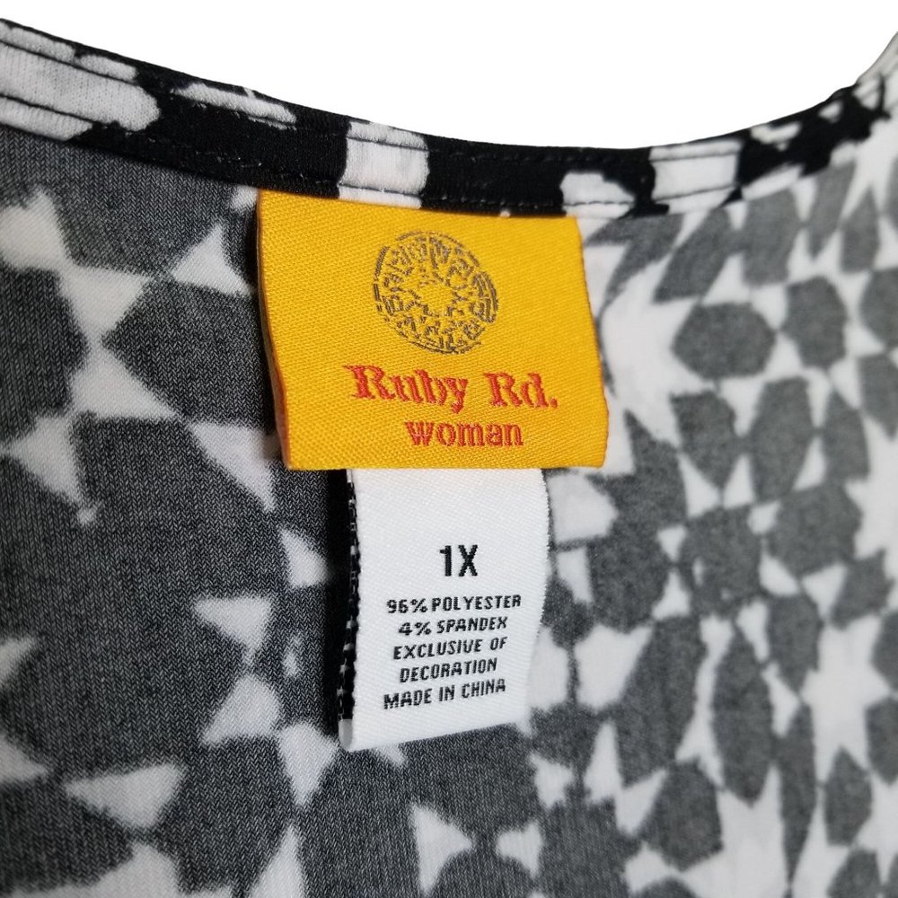 Ruby Rd Size 1x Tunic Stretch Kaleidoscope Turquo… - image 8